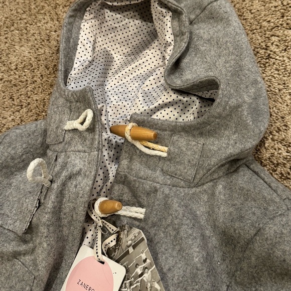 Wool Coat Zanerobe Scandi Girl Gray Toggle Duffle Coat Jacket Winter Cottage 8 - Picture 7 of 11